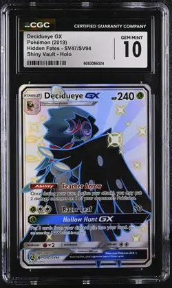 DECIDUEYE GX Shiny Vault Holo Hidden Fates #SV47 CGC 10 Pokemon [Nostalgium] - Image 1