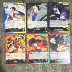 Bandai One Piece Card Game Leader Cards OP01 Boa Hancock Crocodile Sabo Luffy - Image 1