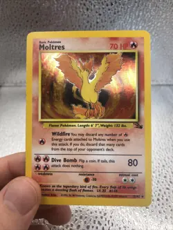 Moltres Holo - Fossil 12/62 - 1999 English Pokemon Card WOTC - Image 1
