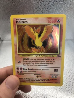 Moltres Holo - Fossil 12/62 - 1999 English Pokemon Card WOTC - Image 2