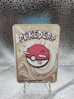 HOLO Pokederp Meow - Bubble Mew Fan Art Custom Derpy Card Alt Art Holo - Image 2
