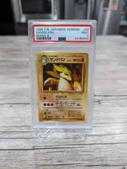Pokemon 1998 Sandslash #28 Vending Series 3 Promo Card Glossy PSA 9 MINT - Image 1
