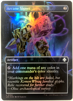 MTG Arcane Signet (Borderless Foil) Lost Caverns of Ixalan Commander 0104 LP /NM - Image 1