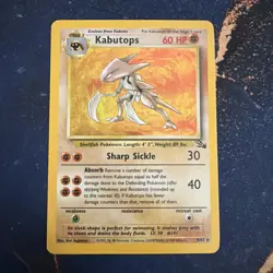 Pokemon TCG Kabutops 9/62 Fossil Holo MP - Image 1