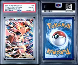 2025 POKEMON DRI EN-DESTINED RIVALS ILLUSTRATION RARE ETHAN'S TYPHLOSION PSA 10 - Image 3