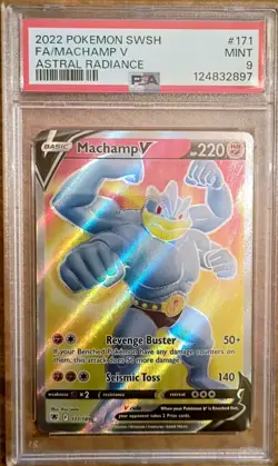 Pokemon Machamp V PSA 9 Secret Full Art Astral Radiance #171 - Image 1