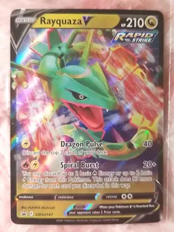 Pokemon Rayquaza V Sword & Shield Promo Holo Card SWSH147 Black Star - Image 1