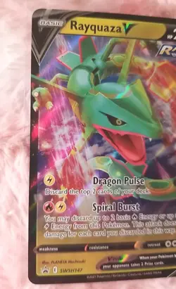 Pokemon Rayquaza V Sword & Shield Promo Holo Card SWSH147 Black Star - Image 2