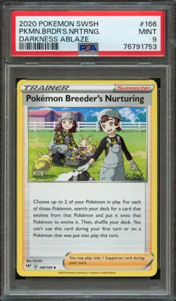 PM - 2020 - POKEMON SWSH DARKNESS ABLAZE - #166 - PKMN.BRDR'S.NRTRNG. - PSA 9 - Image 1