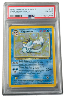 VAPOREON-HOLO PSA 6 1999 POKEMON JUNGLE #12 - Image 1