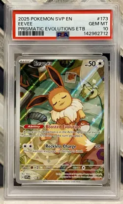Eevee #173 PSA 10 Gem Mint Prismatic Evolutions ETB Black Star Promo Pokemon TCG - Image 1