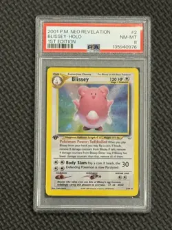 2001 Pokemon Neo Revelation Holo Rare Blissey First Edition 2/64 PSA 8 - Image 1