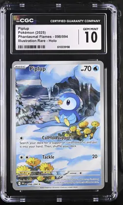 PIPLUP Phantasmal Flames Illustration Rare #098 CGC 10 Pokemon [Nostalgium] - Image 1