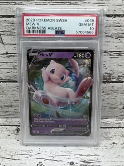 Pokemon TCG Mew V Darkness Ablaze PSA 10 - Image 1