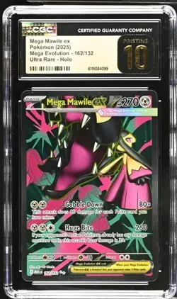 2025 CGC-10 Pristine Mega Mawile ex #162/132 UR Holo Pokemon Mega Evolutions 162 - Image 1