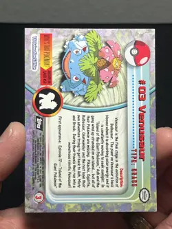 Topps Pokemon TV Animation #3 Venusaur Holo Foil Embossed Flames 3rd print - Image 3
