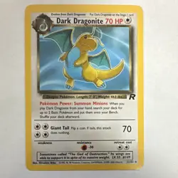Pokemon TCG Dark Dragonite 22/82 Team Rocket Rare 70 HP Regular English - Image 1