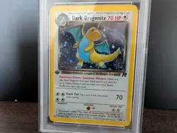 2000 POKEMON TCG ROCKET #5 DARK DRAGONITE - 1st EDITION HOLO PSA 8 NM-MT - SWIRL - Image 5