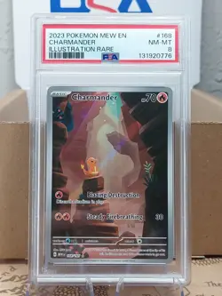 PSA 8 MINT Charmander 168/165 Illustration Rare English 151 Pokemon TCG - Image 1
