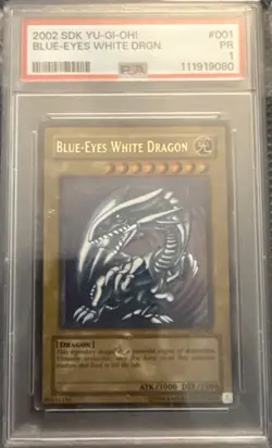 Yu-Gi-Oh Blue-Eyes White Dragon Holo SDK Star Deck Kaiba 001 PSA 1 Poor - Image 1