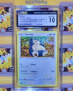 Pokemon Snorlax 016/034 Holo Rare CLV Trading Card Game Classic CGC 10 Gem Mint - Image 1