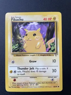 Pikachu 58/102 ~ E3 Gold Stamp ~ 1999 Base Set Promo Pokemon Card ⚡⚡ - Image 1