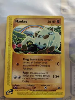 Pokemon TCG Mankey Aquapolis 92/147 Regular Common Card, Near Mint Condition - Image 1