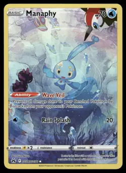 Pokemon Cards Manaphy GG06/GG70 Crown Zenith Galarian Gallery Holo NM *2 - Image 1