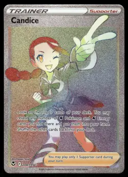 Pokemon Cards Candice 204/195 Silver Tempest Rare Rainbow NM - Image 1