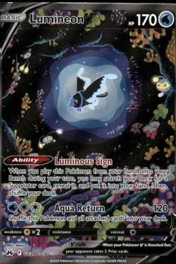 Pokemon Cards Lumineon V GG39/GG70 Crown Zenith Galarian Gallery Holo Rare V NM - Image 1