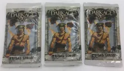 (3)x Dark Age Feudal Lords CCG 1996 Gaming Collectible Card Game Booster Packs - Image 1