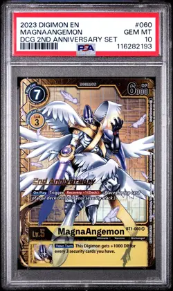 PSA 10 Digimon Card Game MagnaAngemon 2nd Anniversary Set - Image 1