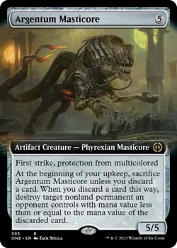 Argentum Masticore - Foil - Extended Art Light Play, English Magic the Gathering - Image 1