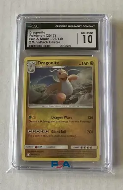 Pokemon Graded Card- 2017 Dragonite 96/149 Holo Rare Sun & Moon CGC Gem Mint 10 - Image 1