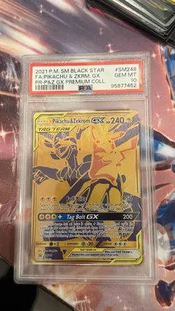 Pokemon Pikachu Zekrom GX Sun Moon Black Star Promo Tag Team Gold SM248 PSA 10 - Image 1