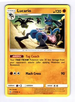 Lucario SM - Unified Minds #117 (2019) Rare NM Pokemon - Image 1