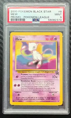 2000 Black Star Promo Pokemon League #8 Mew PSA 9 - Image 1