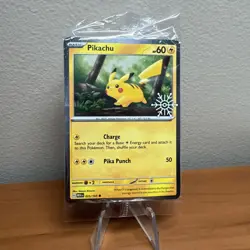 Pikachu 025/165 Snowflake Stamp Cosmo Holo NM Pokemon TCG - SEALED - Image 1