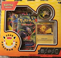 Pokemon 30th Anniversary Day 2026 Box w/ Pikachu Promo, Coin, 3 Boosters - Image 1
