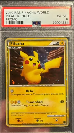 Pokemon TCG Pikachu Pikachu World Collection PW Holo Promo Promo ENGLISH - Image 1