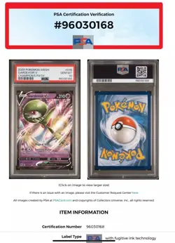 🔥2020 Pokemon #016 SWSH CHAMPION’S PATH /GARDEVOIR V Psa 10 - Image 3