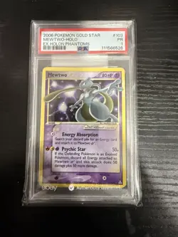 2006 Pokemon Ex Holon Phantoms Mewtwo-Holo #103 PR Gold Star PSA 1 - Image 1