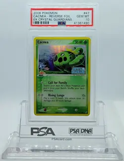 POKEMON EX CRYSTAL GUARDIANS CACNEA #47 REVERSE HOLO PSA 10 GEM MINT #41361490 - Image 1
