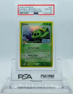 POKEMON EX CRYSTAL GUARDIANS CACNEA #47 REVERSE HOLO PSA 10 GEM MINT #41361490 - Image 2