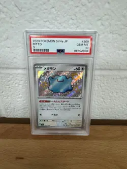 Ditto #309 2023 Pokemon Japanese Sv4a-Shiny Treasure Ex S PSA 10 Pokemon - Image 1