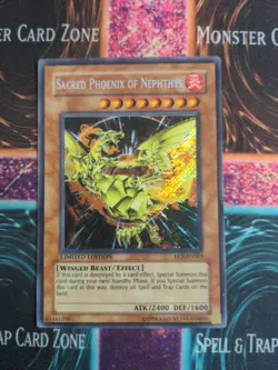 Yu-Gi-Oh! Sacred Phoenix of Nephthys EEN-ENSE3 Secret Rare Limited NM - Image 1