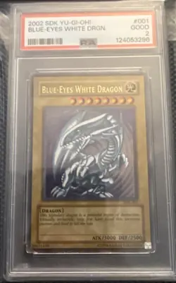 Yu-Gi-Oh Blue-Eyes White Dragon Holo SDK Star Deck Kaiba 001 PSA 2 GOOD - Image 1