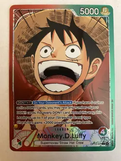 One Piece Carrying On His Will Monkey D. Luffy Alt Art OP13-001 Leader English - Image 1