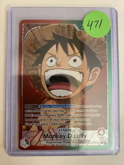 One Piece Carrying On His Will Monkey D. Luffy Alt Art OP13-001 Leader English - Image 3