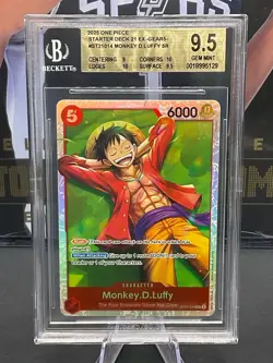 2025 One Piece ST21-014 Monkey D Luffy Starter Deck 21 BGS 9.5 GEM MINT - Image 1